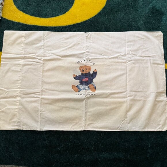 Ralph Lauren Polo Vtg Teddy Bear Blue Stripe Twin Comforter & 3 Pillow Cases - Picture 6 of 13